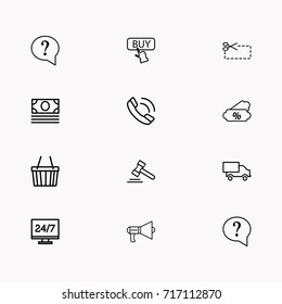 E-commerce line icon set