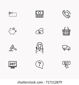 E-commerce line icon set