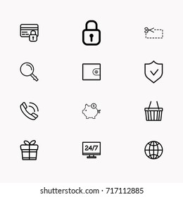 E-commerce line icon set