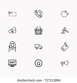 E-commerce line icon set