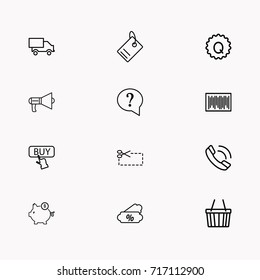 E-commerce line icon set