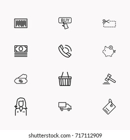 E-commerce line icon set