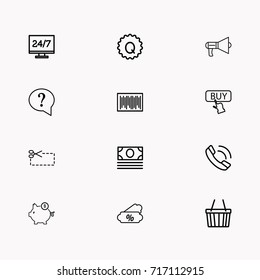 E-commerce line icon set