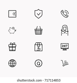 E-commerce line icon set