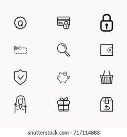 E-commerce line icon set