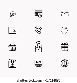 E-commerce line icon set