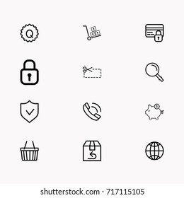 E-commerce line icon set