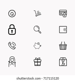 E-commerce line icon set