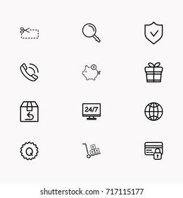 E-commerce line icon set