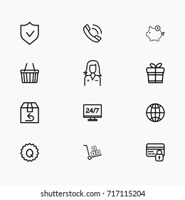 E-commerce line icon set