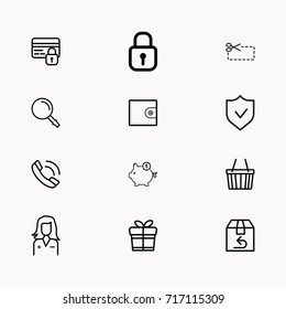 E-commerce line icon set