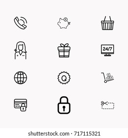 E-commerce line icon set