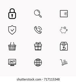 E-commerce line icon set