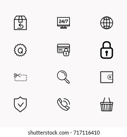 E-commerce line icon set