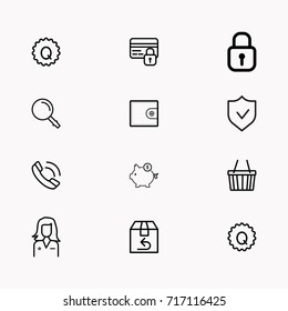 E-commerce line icon set