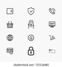 E-commerce line icon set