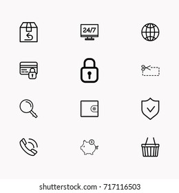 E-commerce line icon set