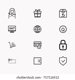 E-commerce line icon set