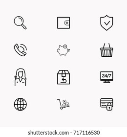 E-commerce line icon set