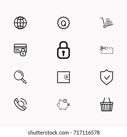 E-commerce line icon set