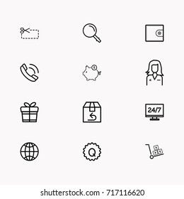 E-commerce line icon set