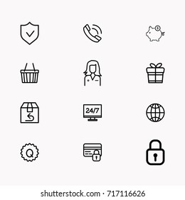 E-commerce line icon set