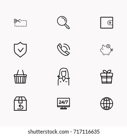 E-commerce line icon set
