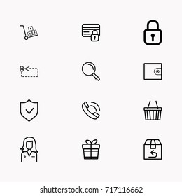 E-commerce line icon set