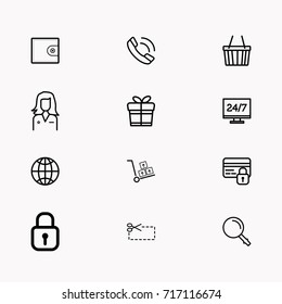 E-commerce line icon set