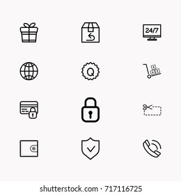 E-commerce line icon set
