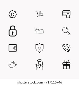 E-commerce line icon set