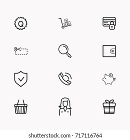 E-commerce line icon set