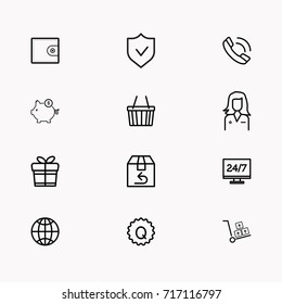 E-commerce line icon set