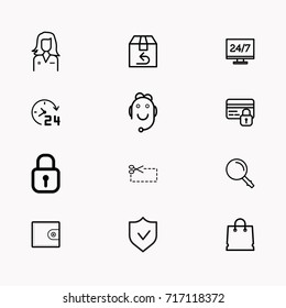 E-commerce line icon set
