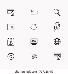 E-commerce line icon set