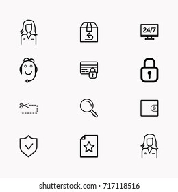 E-commerce line icon set