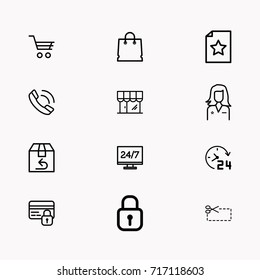 E-commerce line icon set