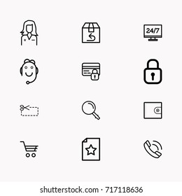 E-commerce line icon set