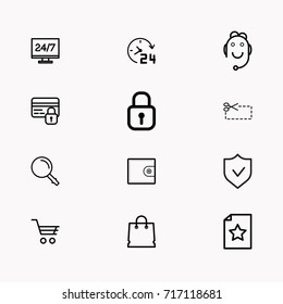 E-commerce line icon set