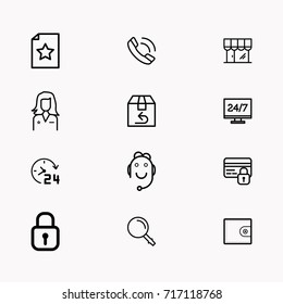 E-commerce line icon set