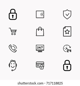 E-commerce line icon set