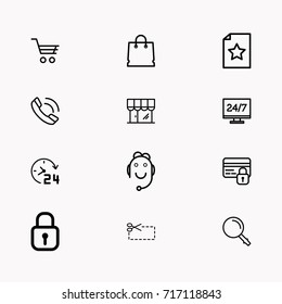 E-commerce line icon set