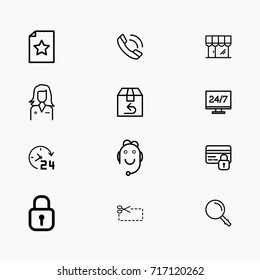 E-commerce line icon set