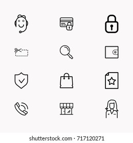E-commerce line icon set