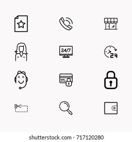 E-commerce line icon set