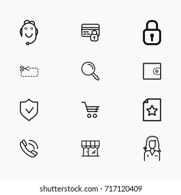 E-commerce line icon set