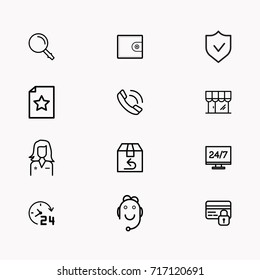 E-commerce line icon set