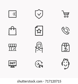E-commerce line icon set
