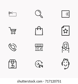 E-commerce line icon set