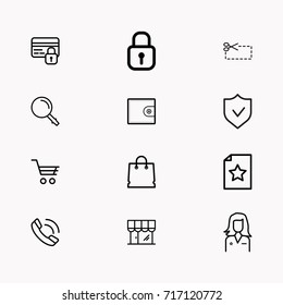 E-commerce line icon set